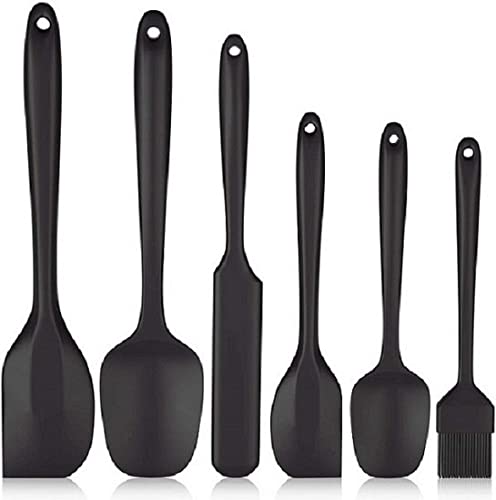 MOBDESK Food Grade Silicone Rubber Spatula Set for Baking Cooking and Mixing High Heat Resistant Non Stick Cookware Stainless Steel Core Dishwasher Safe BPAFree Baking BPA Free Seamless Design 6 pcs - Image 1