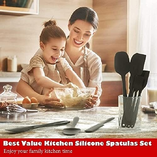 MOBDESK Food Grade Silicone Rubber Spatula Set for Baking Cooking and Mixing High Heat Resistant Non Stick Cookware Stainless Steel Core Dishwasher Safe BPAFree Baking BPA Free Seamless Design 6 pcs - Image 5