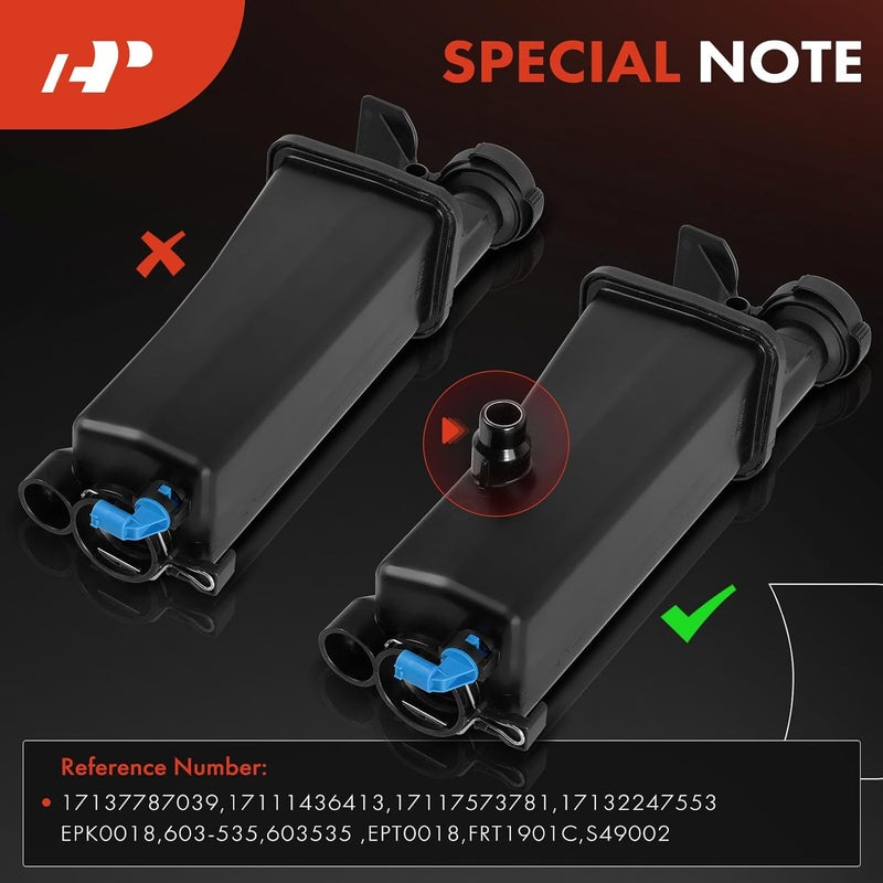 A-Premium Engine Coolant Overflow Recovery Reservoir Tank - W/Sensor & Cap [DOHC, 6Cyl 2.2 2.5 2.8 3.0L] Compatible with BMW E46-99-06-320i, 325xi, 328i, 330xi, X3, X5 & More, for# 17137787039 - Image 5