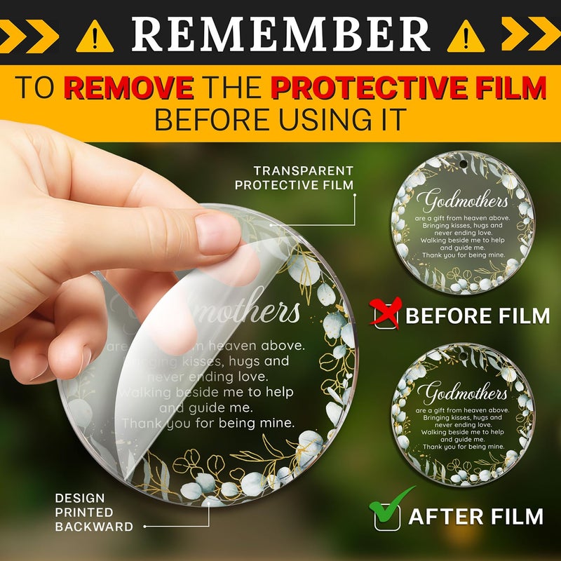 HEXMOZ Godmother Ornament - Godmother Gifts  Godmother Gifts from Godchild  Catholic Ornament  Present from Godchild - Acrylic Ornament 2025 - Image 2