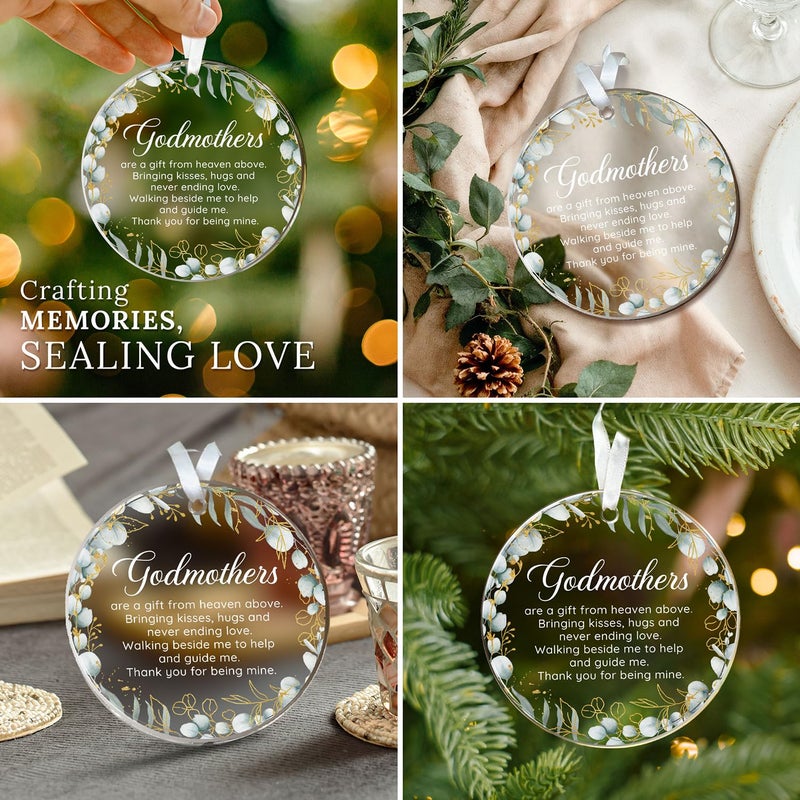 HEXMOZ Godmother Ornament - Godmother Gifts  Godmother Gifts from Godchild  Catholic Ornament  Present from Godchild - Acrylic Ornament 2025 - Image 5