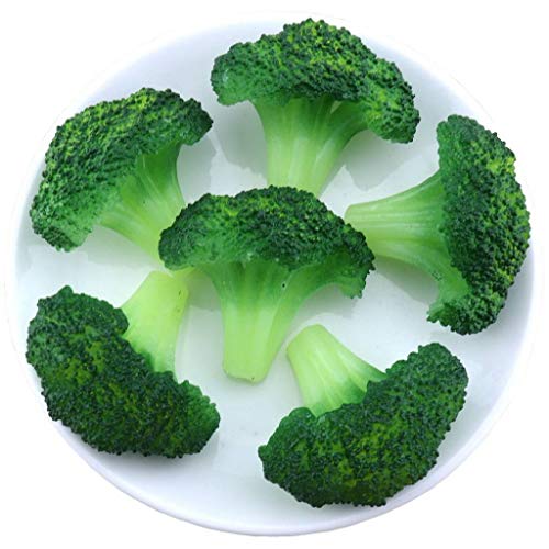 Gresorth Gresorth 6pcs Fake Broccoli Slice Decoration Artificial Vegetable for Home Kitchen Shop Learning Food Model - Green  - Image 1