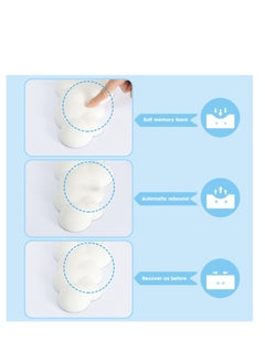 SYOSI Cloud Mouse Pad Wrist Support Keyboard Wrist Rest Set with Ergonomic Memory Foam,Non-Slip Base,Cloud Coasters for Home,Office,Laptop,Desktop Computer,Easy Typing Pain Relief- White  - Image 4