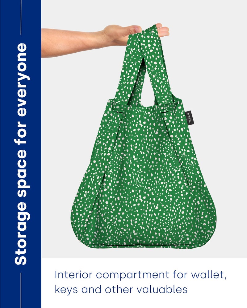 Notabag Original 2 in 1 Backpack and Bag (Green Sprinkle) – Backpack waterproof – reusable grocery bags foldable – clever design for more flexibility – backpack waterproof – grocery tote bag - Image 4