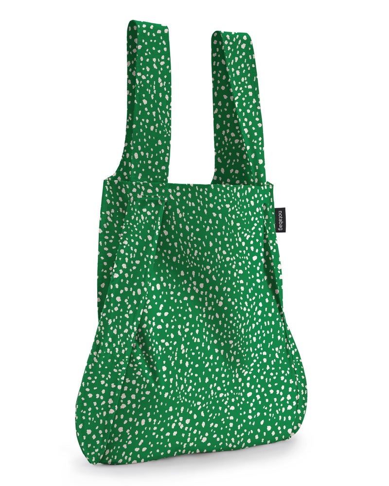 Notabag Original 2 in 1 Backpack and Bag (Green Sprinkle) – Backpack waterproof – reusable grocery bags foldable – clever design for more flexibility – backpack waterproof – grocery tote bag - Image 1