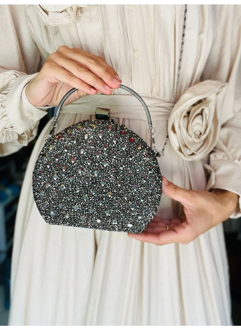 Çanta Trend Bag Trend Diamond Crystal Stone Chain Strap Medium Size Evening Bag