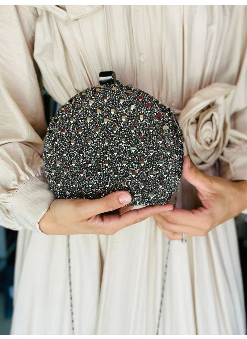 Çanta Trend Bag Trend Diamond Crystal Stone Chain Strap Medium Size Evening Bag