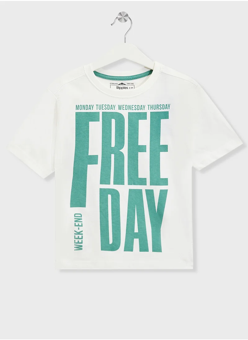 ريبلز مع نمشي Boys Drop Shoulder T-shirt