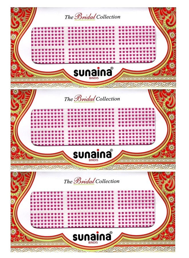 Sunaina Bridal Collection Bindi for Women & Girls (Pack of 2) (6 card in 2 pack) (Size-7, Dark Pink) - Image 3