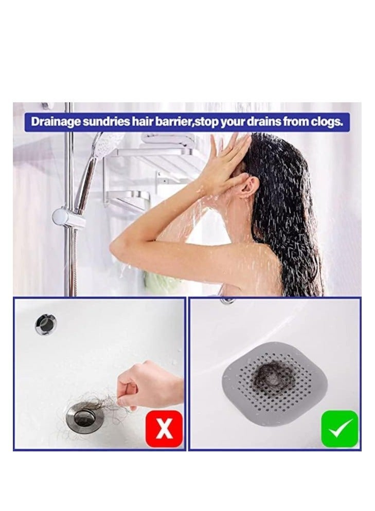 0TO1 TECH Silicone Drain Cover with Suction Cups | 4-Pack Hair Catcher for Bathroom & Kitchen | Prevents Clogs & Insects | Easy to Clean | 5.51" Square Design - Image 4