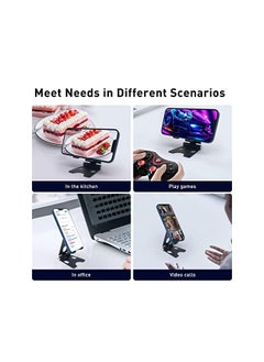 MiOne Phone Stand for Desk, Mione Foldable Adjustable Angle and Height Desktop Phone Holder, Portable Phone Mount Compatible with iPhone, All Mobile Phones, Switch, Tablets (4''-10'')  - Image 4