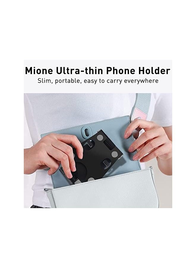 Phone Stand for Desk, Mione Foldable Adjustable Angle and Height Desktop Phone Holder, Portable Phone Mount Compatible with iPhone, All Mobile Phones, Switch, Tablets (4''-10'')