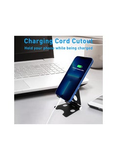 MiOne Phone Stand for Desk, Mione Foldable Adjustable Angle and Height Desktop Phone Holder, Portable Phone Mount Compatible with iPhone, All Mobile Phones, Switch, Tablets (4''-10'')  - Image 2