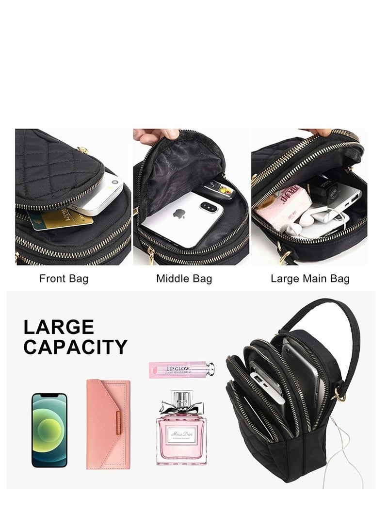 Excefore - Cell Phone Purse, Quilted Crossbody Bag for Women Girls Cell Phone Handbag Smartphone Designer Phone Pouch with Shoulder Bags Cute Crossbody Purse Wallet - Image 1
