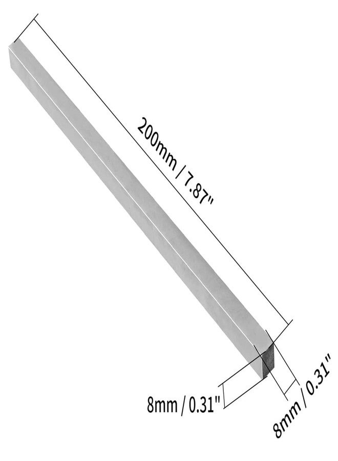XMHF Lathe HSS Square Cutting Tool Bits Bar Rectangular Lathe Fly Cutter Mill Blank 8x8x200mm 3Pcs - Image 2