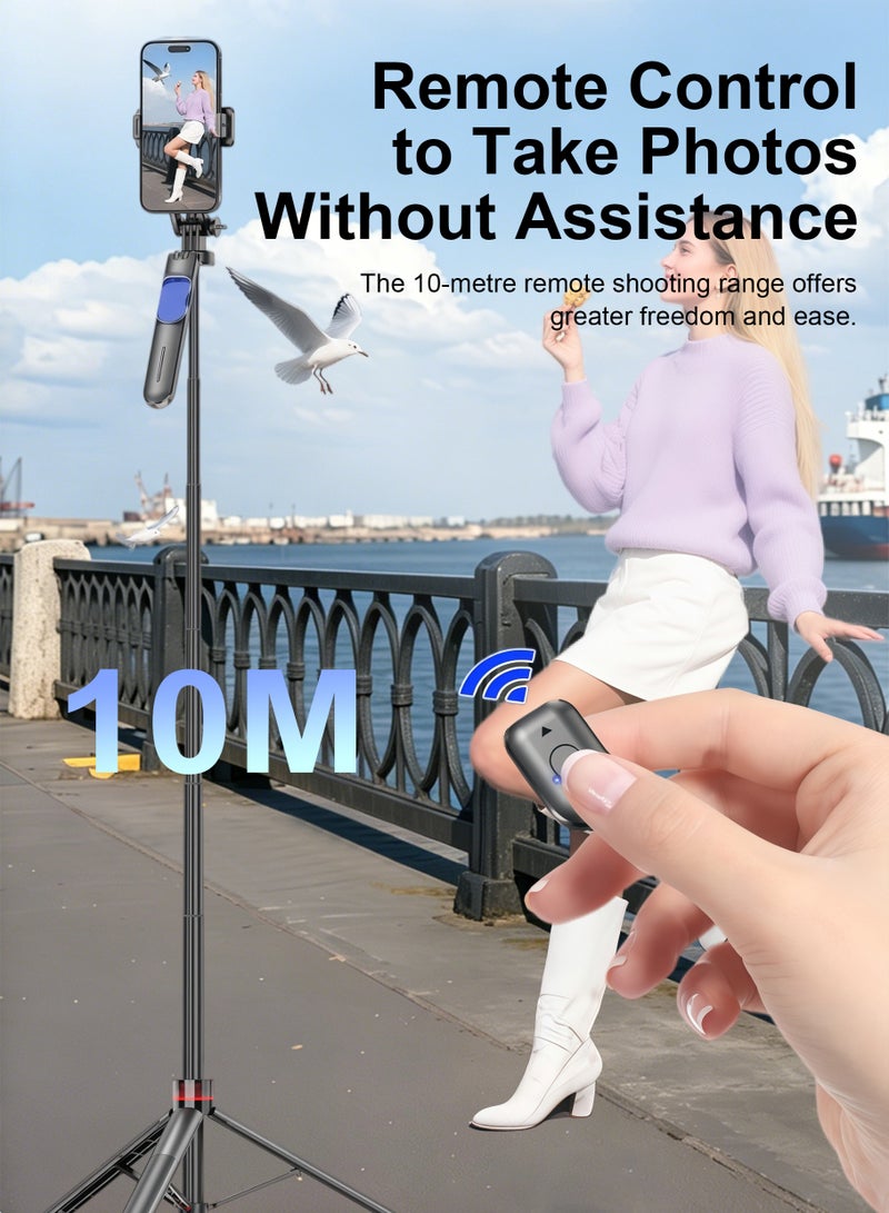 1.35m Portable automatic deployable photography tripod,, 360° rotation, horizontal, vertical and aerial photography, Bluetooth remote control, Telescopic aluminum alloy mini selfie stick - Image 3