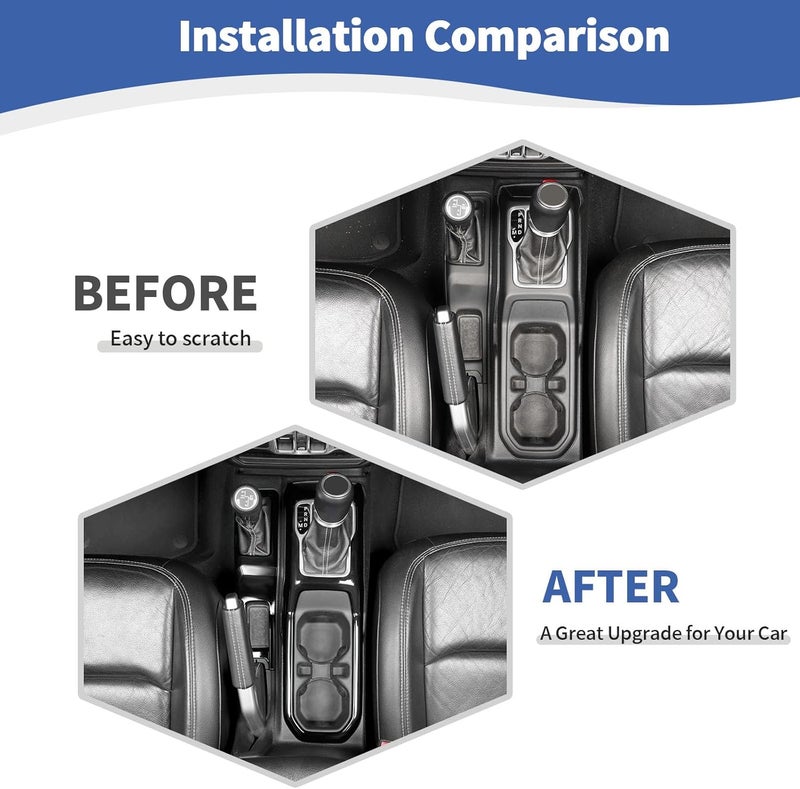 RT-TCZ Gear Shift Cover and 4WD Shift Knob Trim Panel for Jeep Wrangler JL JLU Gladiator JT 2018-2024 - Black Interior Accessories (2pcs) - Image 2