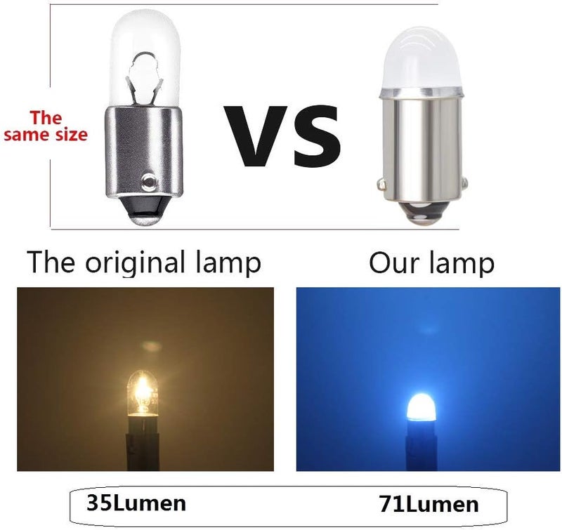 Yoper BA9S 53 57 1895 64111 LED Light Bulb for Car 12V Ice Blue - Image 4