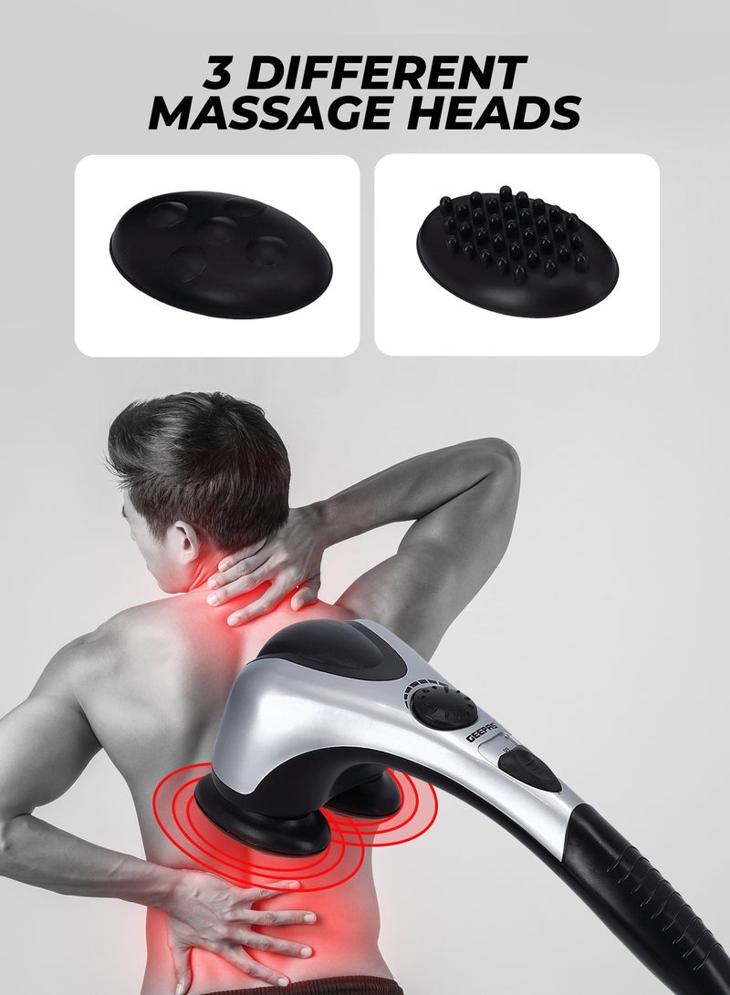 GEEPAS Double Head Massager- Gm86044 With An Ergonomic Non-Slip Grip 3 Pair Heads 3 Customized Modes 3 Different Massage Heads For Knotty Muscles And Spasms Relief - Image 5