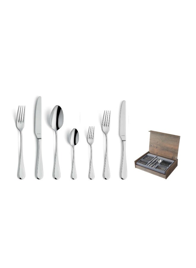 Amefa Drift Desert Spoon Set of 12 Pieces 18/10 Stainless Steel High Gloss Polished Silver Dessert Spoons Modern European Cutlery with Teardrop Shaped Slanted Handle Elegant Flowing Design Premium Tableware for Home Dining Hotels Restaurants Cafes Catering Events Dishwasher Safe Corrosion Resistant Scratch Resistant Balanced Weight Comfortable Grip Ideal for Desserts Cakes Ice Cream Fruits Coffee Service Special Occasions Daily Use Supplied in Original Amefa C&C Box Authentic Quality Craftsmanship from Amefa - Image 2