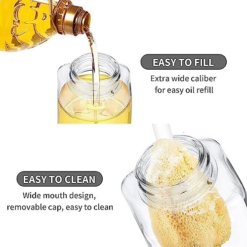 Gopendra Kitchen Cooking Olive Oil Dispenser Bottle, Auto Flip Glass Vinegar Cruet Set, Leak proof Condiment Storage Container with Non-Drip Spout & Non-Slip Bottom – 17 oz / 500ML (Automatic Cap) - Image 5