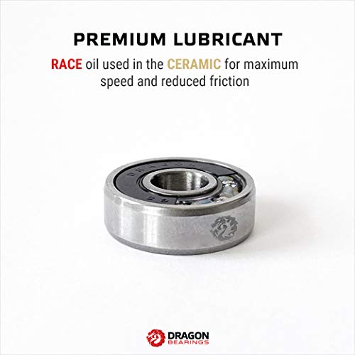 Fireball Dragon Skateboard Bearings Set (8 Pack) - 608 Longboard Bearings for Skateboard Inline & Roller Skate - Fast Precision Ceramic Bearings with Dual Labyrinth Shields (Ceramic) - Image 5