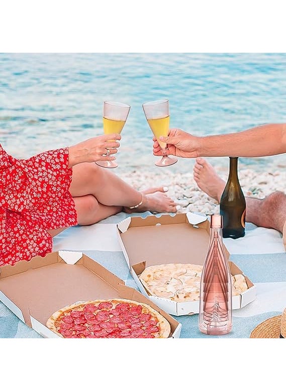 Lemonzza Lemonzza Travel Picnic Glass 5pcs Set Folding Style Plastic Champagne Glasses Suitable for Outdoor Reusable Camping Perfect for Picnic Glass 5pcs Set Folding Style Plastic  - Image 3