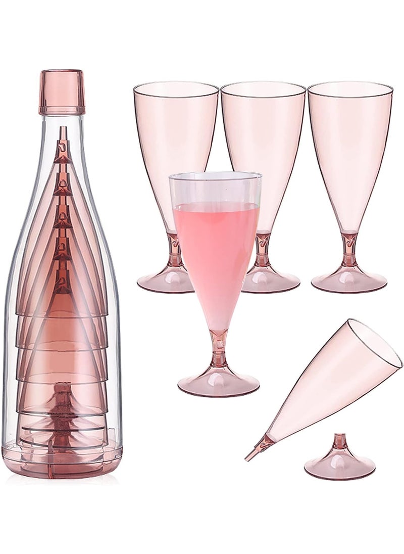 Lemonzza Lemonzza Travel Picnic Glass 5pcs Set Folding Style Plastic Champagne Glasses Suitable for Outdoor Reusable Camping Perfect for Picnic Glass 5pcs Set Folding Style Plastic  - Image 1