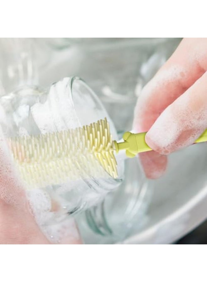 طقم فرشاة تنظيف زجاجات الأطفال من نالاكال - فرشاة زجاجات محمولة مع فرشاة للشفاط والحلمة، تنظيف فعال للمنزل والسفر، مستلزمات حديثي الولادة، تصميم مدمج مناسب للسفر - Image 3