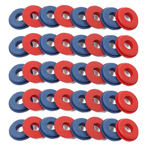Boeray 40pcs Glad Hand Seals for Semi Trucks or Tractors Semi Trailer Air Hose Glad Hand Gasket Rubber Part Number 10028 Sealing and Leak Proof for Glad Hands 20pcs Red and 20pcs Blue