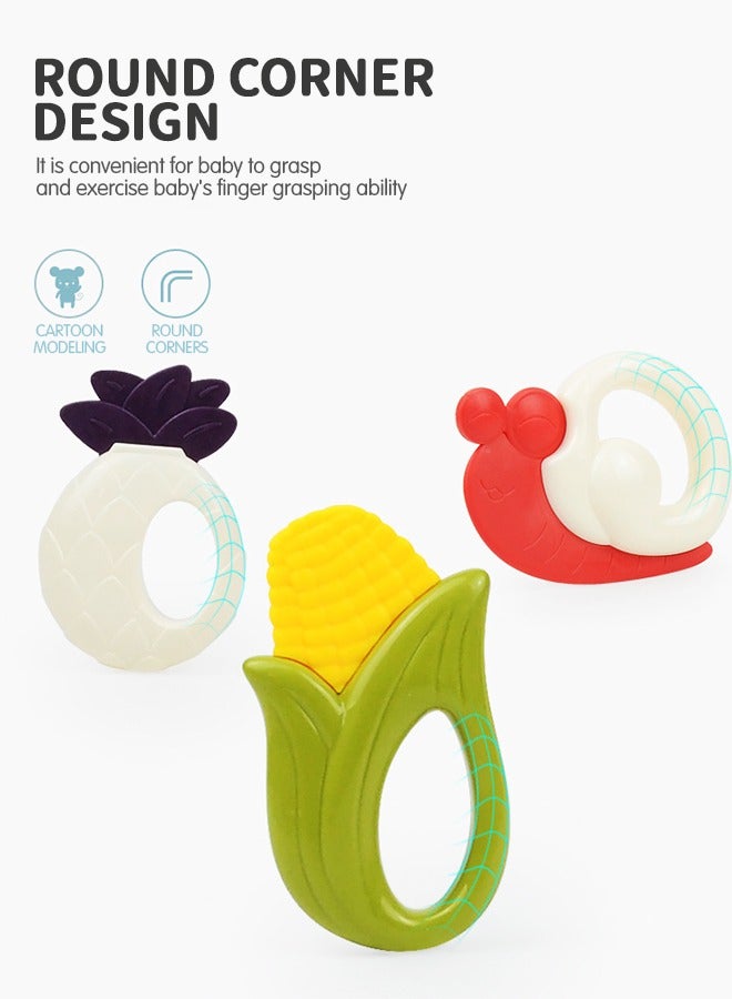 GROIC 10 قطع من ألعاب التسنين الخشخيشة للأطفال من عمر 0 إلى 6 إلى 12 شهرًا، ألعاب تعليمية مبكرة للرضع، عضاضة مهدئة، ألعاب أطفال من عمر 6 إلى 12 شهرًا هدية للأطفال حديثي الولادة - Image 4