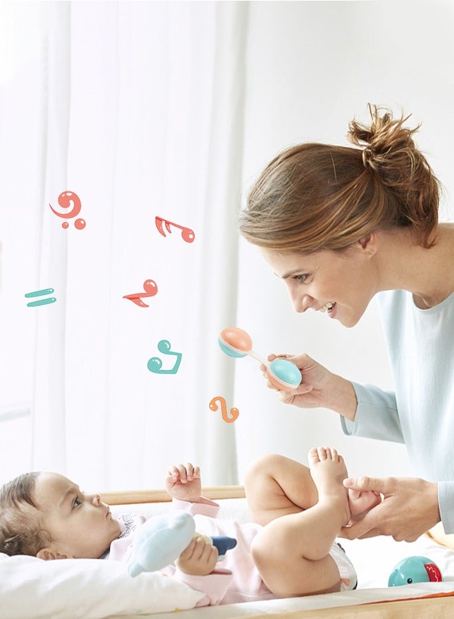 GROIC 10 قطع من ألعاب التسنين الخشخيشة للأطفال من عمر 0 إلى 6 إلى 12 شهرًا، ألعاب تعليمية مبكرة للرضع، عضاضة مهدئة، ألعاب أطفال من عمر 6 إلى 12 شهرًا هدية للأطفال حديثي الولادة - Image 5