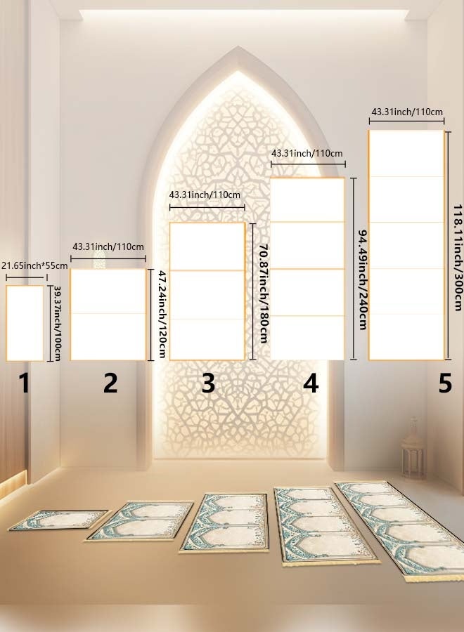 سجادات الصلاة متعددة الأشخاص مع قاع مضاد للانزلاق - Image 3