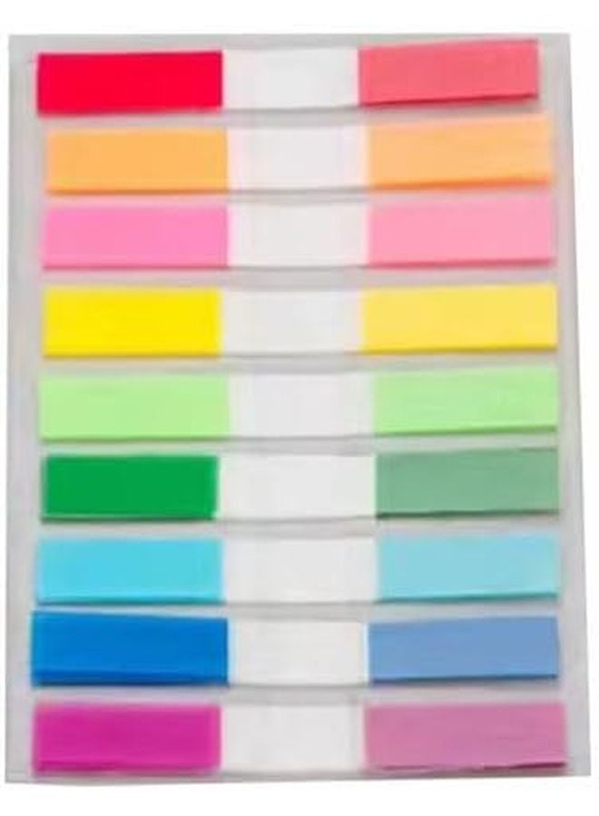 9 Color Index Tab Sticky Note Holder Dispenser With Paper Clip And Annotation Labels - Image 1