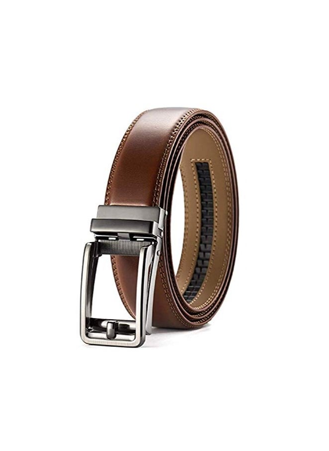 CONTACTS Genuine Leather Belt for Men with Easier Adjustable Autolock Buckle Micro Adjustable Belt Fit Everywhere  Formal and Casual  Elegant Gift Box  - Image 1