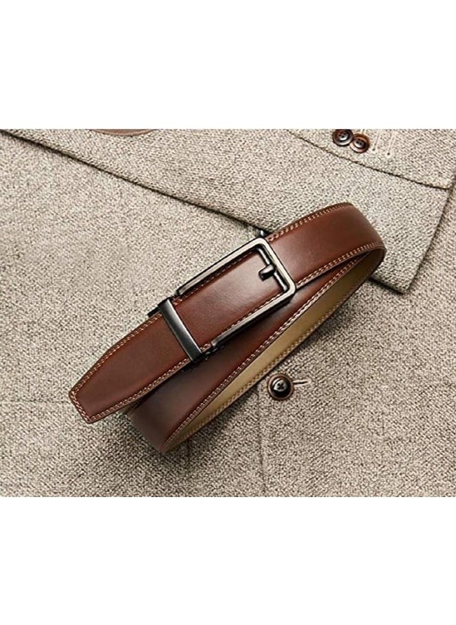 CONTACTS Genuine Leather Belt for Men with Easier Adjustable Autolock Buckle Micro Adjustable Belt Fit Everywhere  Formal and Casual  Elegant Gift Box  - Image 3