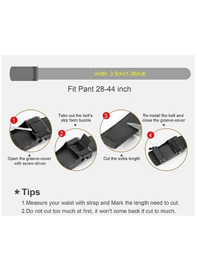 CONTACTS - Genuine Leather Belt for Men with Easier Adjustable Autolock Buckle Micro Adjustable Belt Fit Everywhere  Formal and Casual  Elegant Gift Box - Image 1