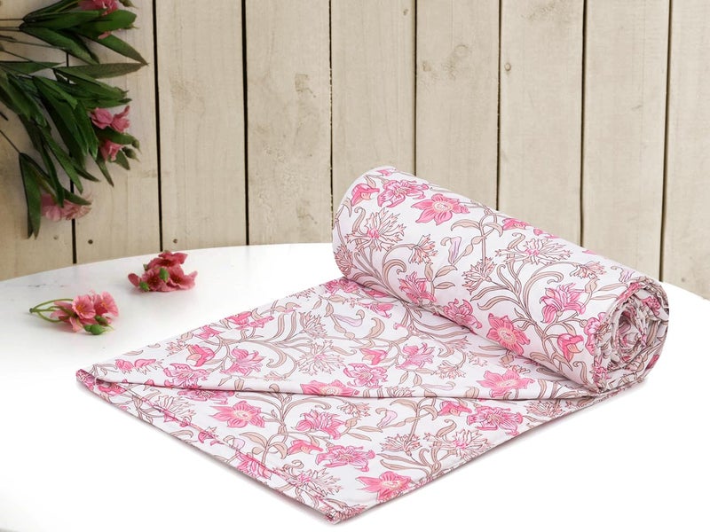RRC Super Soft Microfiber Cotton Single Duvet Cover/Comforter Cover/Rajai Cover/Floral/Blanket Cover/Quilt Cover Size 60X90(Inches) 144TC Duvet Cover with Zipper with Four Corner Ties - Image 1