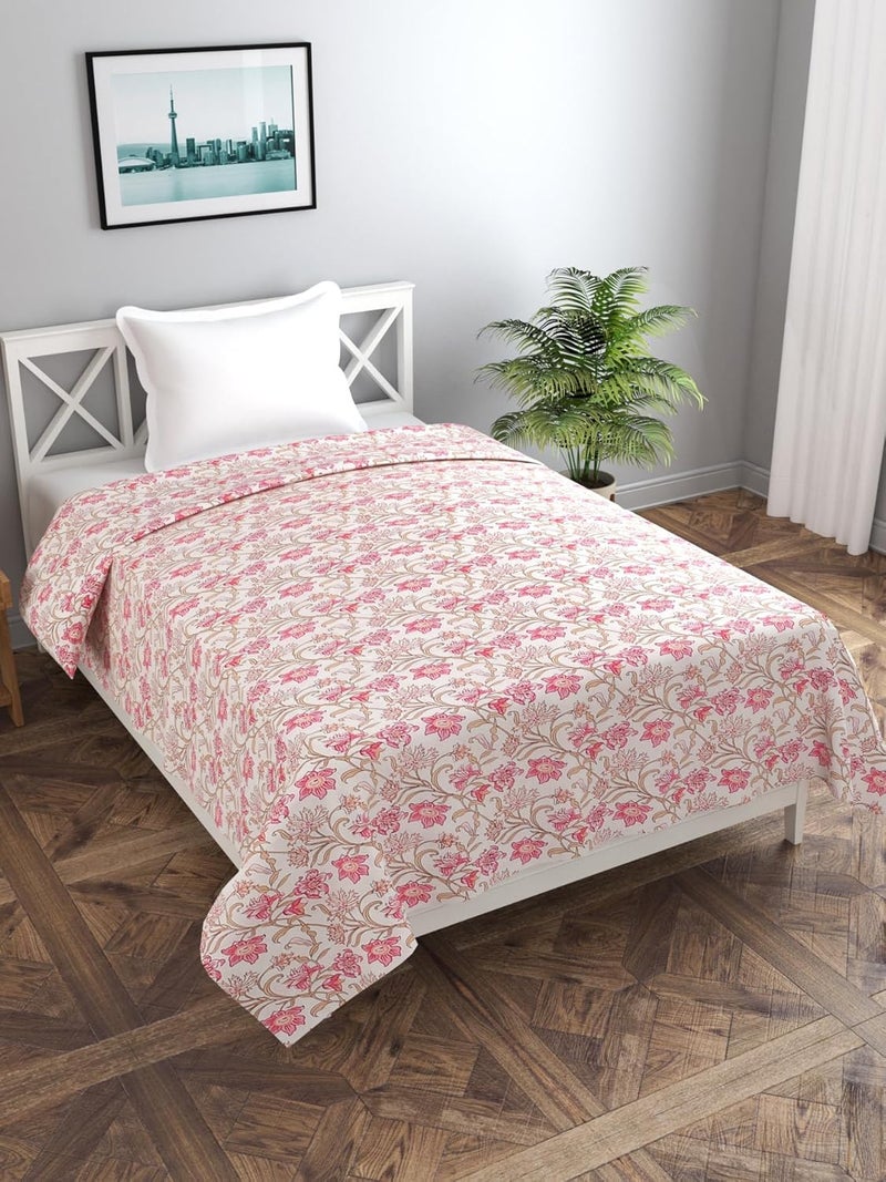 RRC Super Soft Microfiber Cotton Single Duvet Cover/Comforter Cover/Rajai Cover/Floral/Blanket Cover/Quilt Cover Size 60X90(Inches) 144TC Duvet Cover with Zipper with Four Corner Ties - Image 2