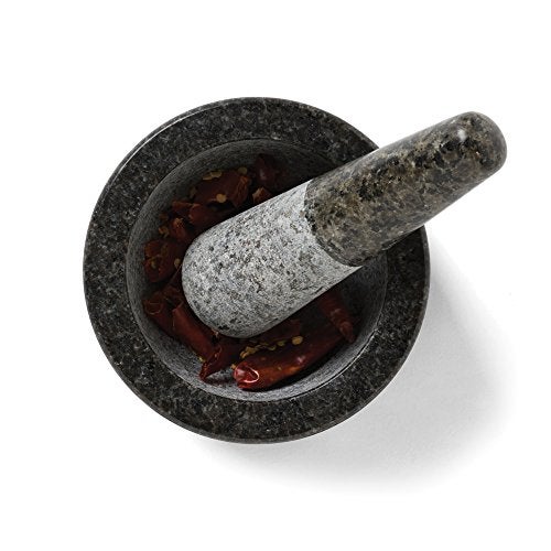 Fox Run Granite Mortar and Pestle, 4.75-Inch Diameter, Black & Gray - Image 5