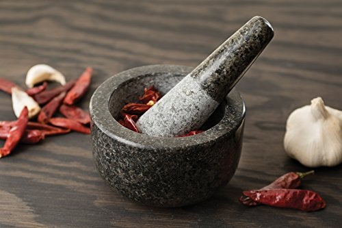 Fox Run Granite Mortar and Pestle, 4.75-Inch Diameter, Black & Gray - Image 4