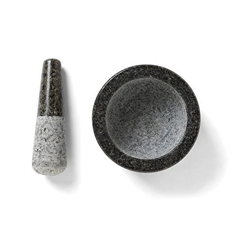 Fox Run Granite Mortar and Pestle, 4.75-Inch Diameter, Black & Gray - Image 2