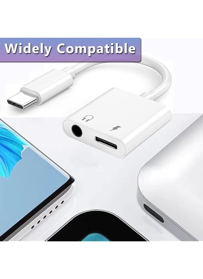 erorex - Usb C To 3.5Mm Headphone And Charger Adapter 2 In 1 Usb Type C To Aux Audio Jack And Pd Fast Charging Splitter Adapter For Iphone 15 Pro Max Galaxy S23 For Ipad Pro Macbook Pro - Image 1