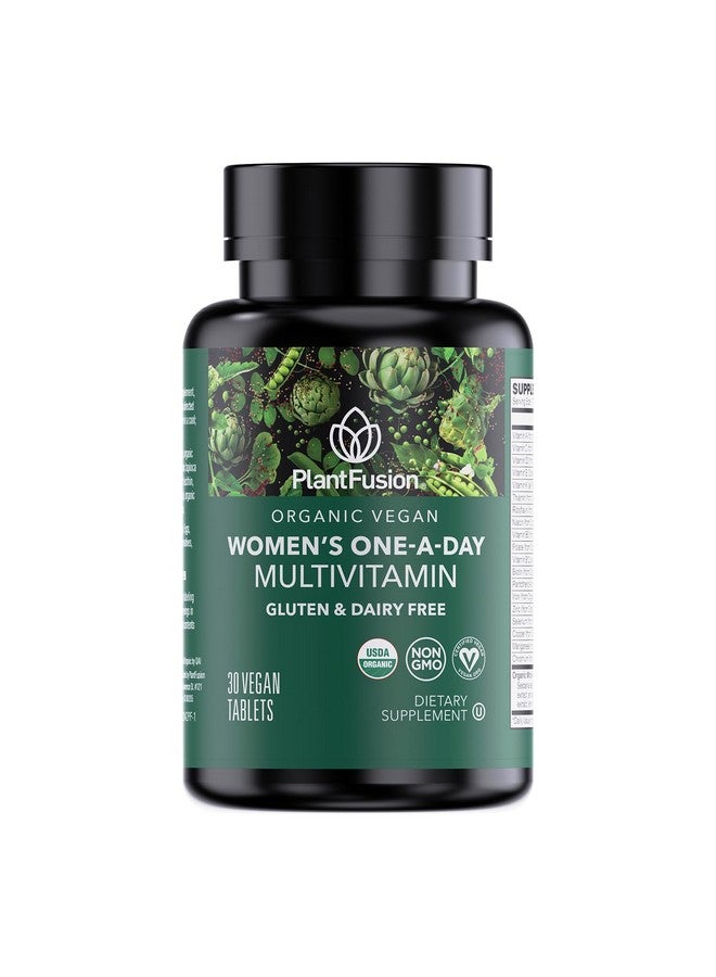 PlantFusion Organic Multivitamin for Women - One Daily Whole Food Blend Women's Multivitamin - Vegan, Non-GMO, Gluten Free & Dairy Free - 30 Tablets (1 Month Supply) - Image 1