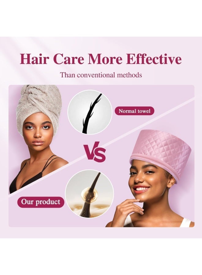 AlsayedP Women's Hair Care Thermal Head Spa Cap, Electric Hair Shower Cap, Heated Cap for Home Hair Care (Pink) - Image 5