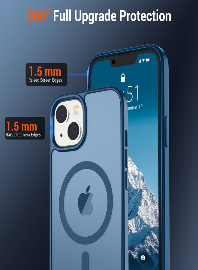 استلق جراب SUPFINE المغناطيسي لهاتف iPhone 15 Plus و iPhone 14 Plus (متوافق مع MagSafe) (حماية فائقة ضد السقوط بمعايير عسكرية) جراب نحيف وشفاف مقاوم للصدمات ومضاد لبصمات الأصابع، لون أزرق داكن - Image 4