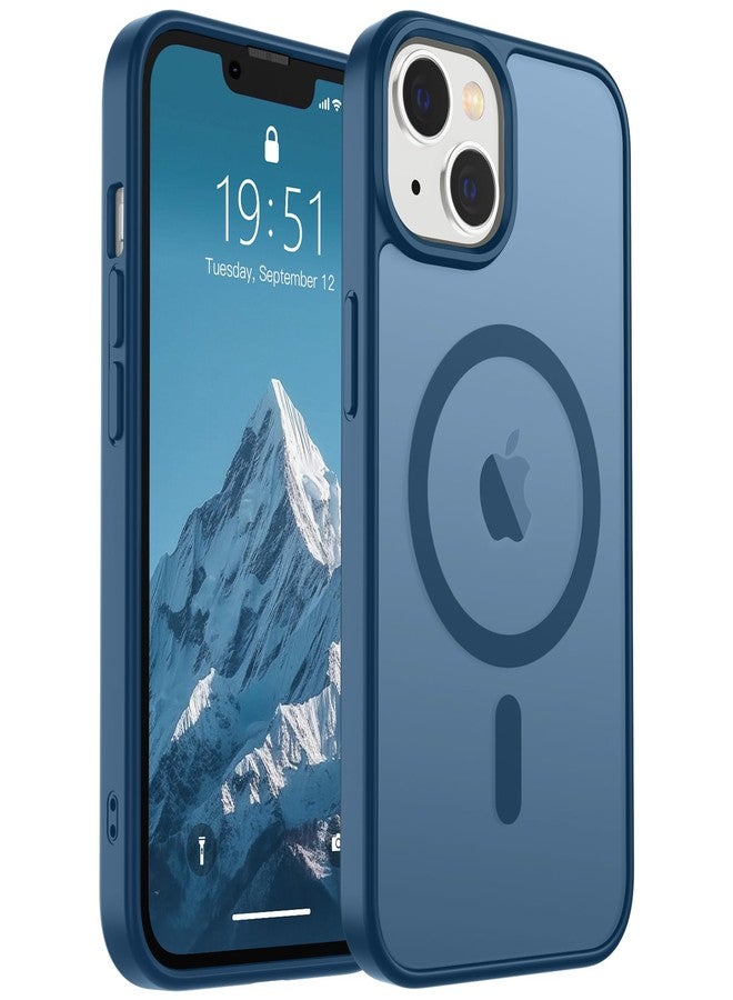 استلق جراب SUPFINE المغناطيسي لهاتف iPhone 15 Plus و iPhone 14 Plus (متوافق مع MagSafe) (حماية فائقة ضد السقوط بمعايير عسكرية) جراب نحيف وشفاف مقاوم للصدمات ومضاد لبصمات الأصابع، لون أزرق داكن - Image 1