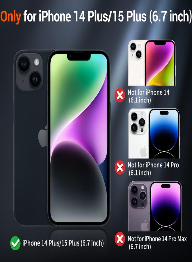 استلق جراب SUPFINE المغناطيسي لهاتف iPhone 15 Plus و iPhone 14 Plus (متوافق مع MagSafe) (حماية فائقة ضد السقوط بمعايير عسكرية) جراب نحيف وشفاف مقاوم للصدمات ومضاد لبصمات الأصابع، لون أزرق داكن - Image 2