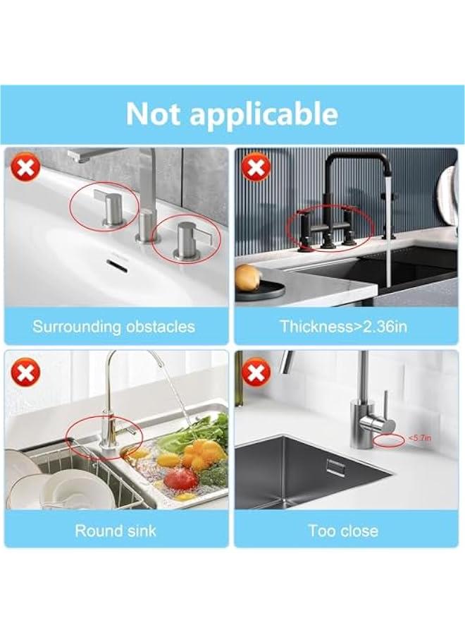 هوكور HOOKOR Kitchen Sink Mats, Silicone Sink Splash Guard, Slope Anti-Slip Silicone Faucet Handle Drip Catcher Tray, Kitchen Accessories Sink Mat Sink Protectors for Bathroom - 43 * 15 cm. - Image 2
