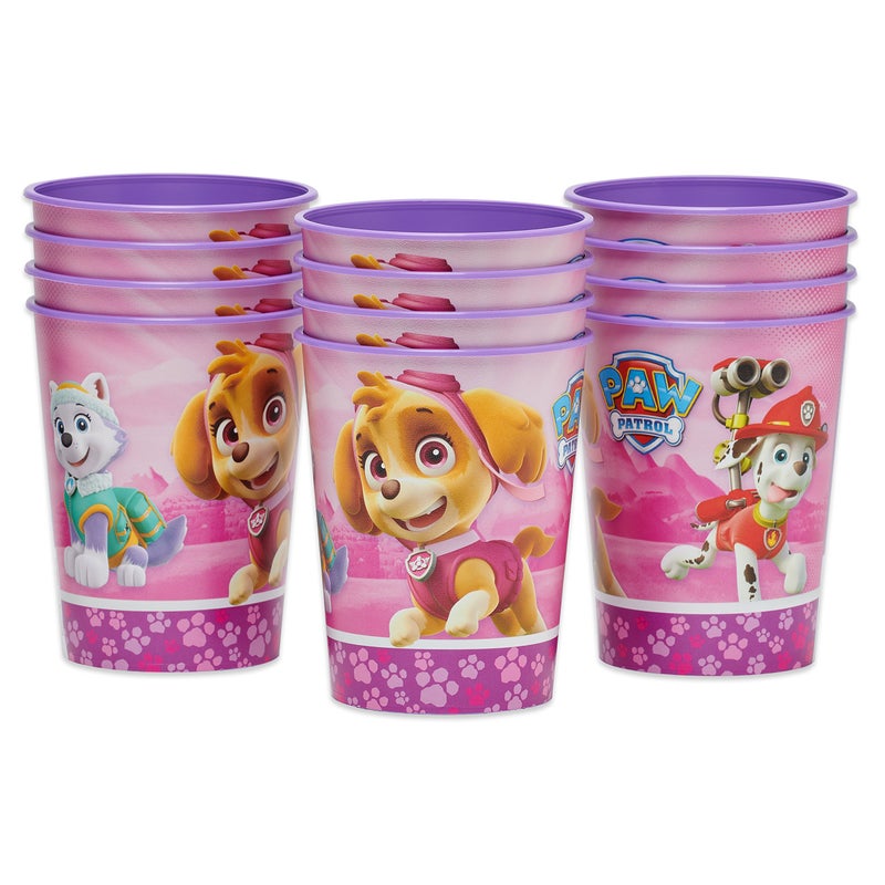 American Greetings Paw Patrol Party Supplies, Pink Plastic Cups (12-Count) - Image 1